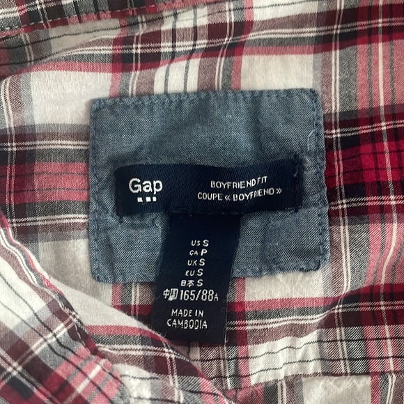 GAP Plaid Button-down Shirt boyfriend fit, small - Picture 4 of 4